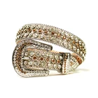 Высокое качество Западный Bling пояс со стразами в ковбойском стиле ковбойские шипованные пояс роскошный чехол-книжка с ремешком для Ремни Cinto De Strass Ceinture Femme