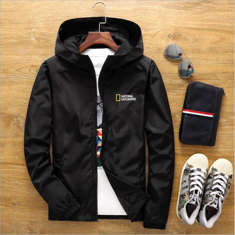 

2022Spring Autumn New National Geographic Fashion Brand Boys Girls Hooded Casual Zipper Sweatshirt Sportswear Jacket Trench Coat