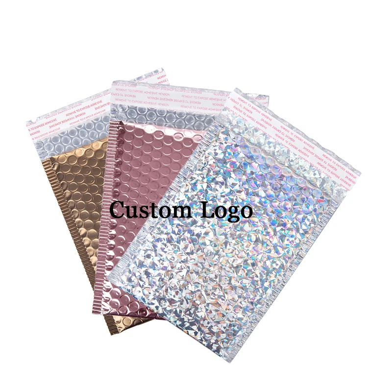 100Pcs 15x20cm Bubble Envelope Custom Logo Bubble Bags Padded Shipping Mailing Bag Waterproof Packaging Envelope For Business