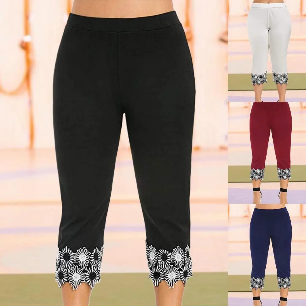 

2021 New Fashion Capris Legging Workout High Waist Sweatpants For Women Elasticity Knitting Straight Pants