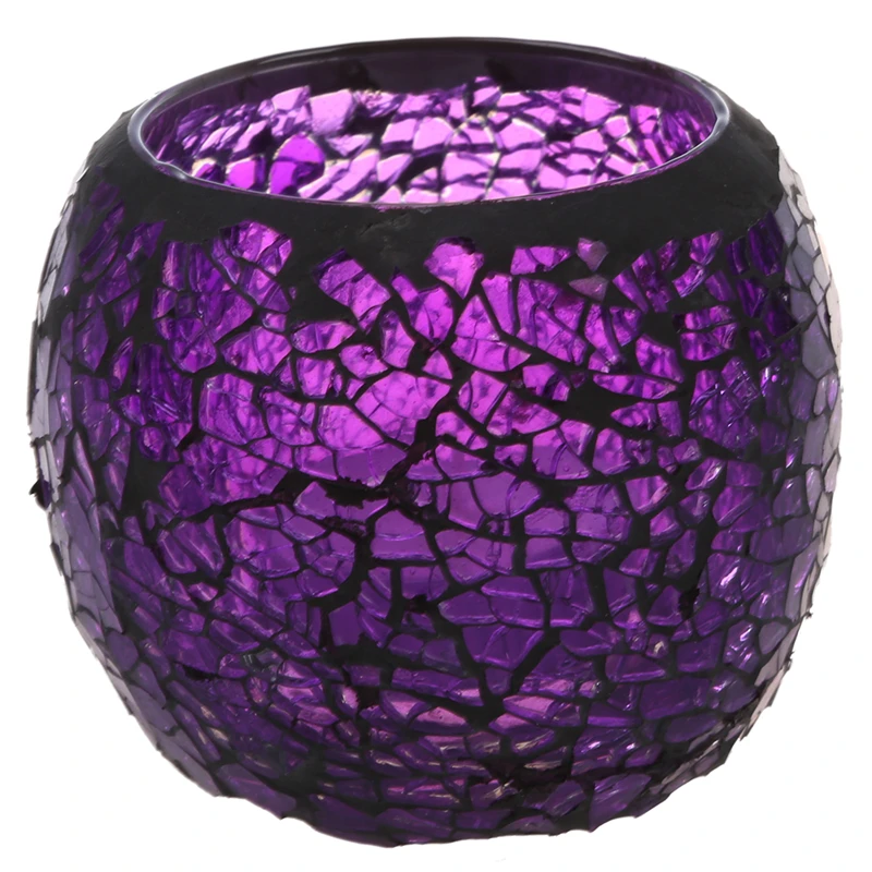 

Handmade decorative crystal candle candlestick, purple black border