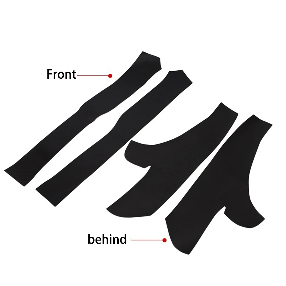 

For Tesla Model 3 2021 Car Leather Front Rear Door Sill Protective Stickers Car Anti Kick Pad Side Edge Film Protector Stickers