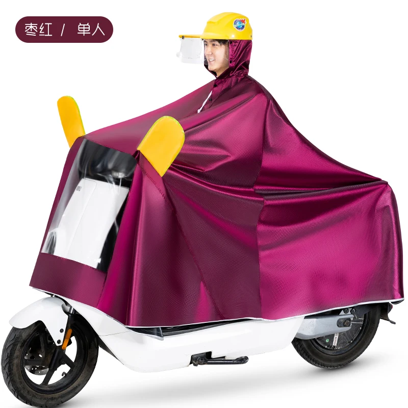 

Motorcycle Long Raincoat Men's Women's Waterproof Helmet Rain Poncho Camping Thick Rain Clothing Raincoats for Bicycle Rainwear