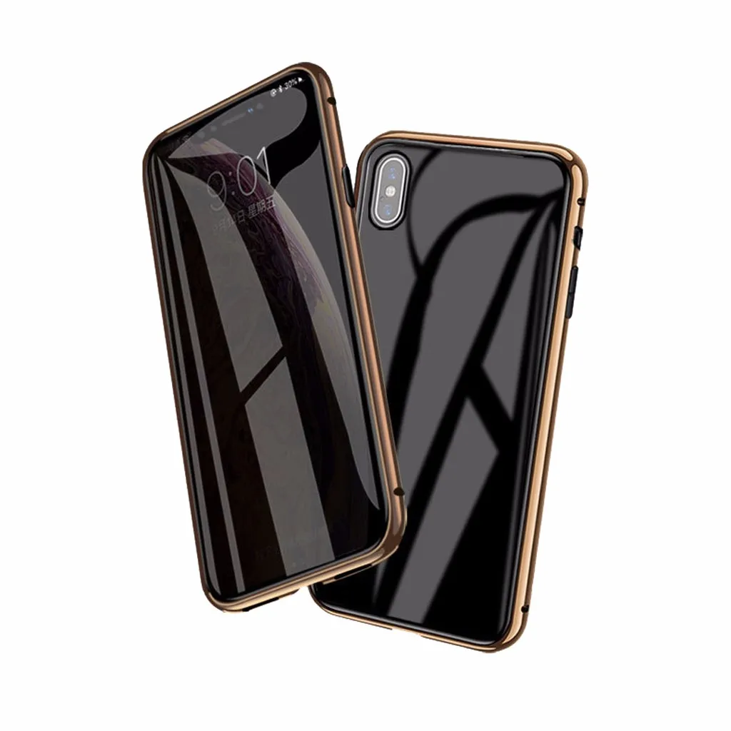 Магнитный абсорбирующий металлический бампер для iPhone XS MAX 6 5 дюйма стеклянный