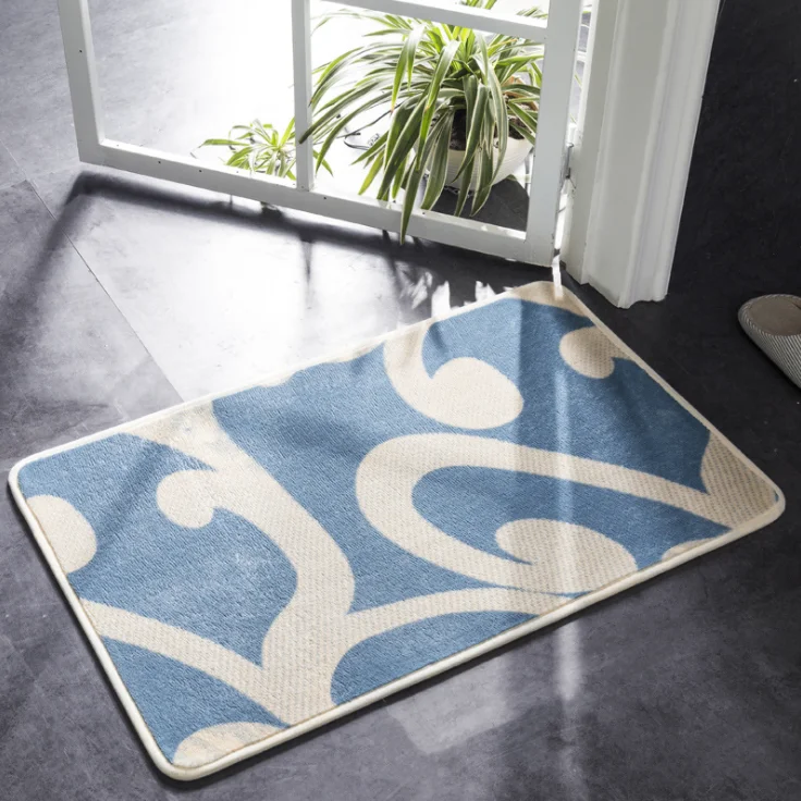 Коврик для ванной черно-белый классический геометрический узор очень Мягкий