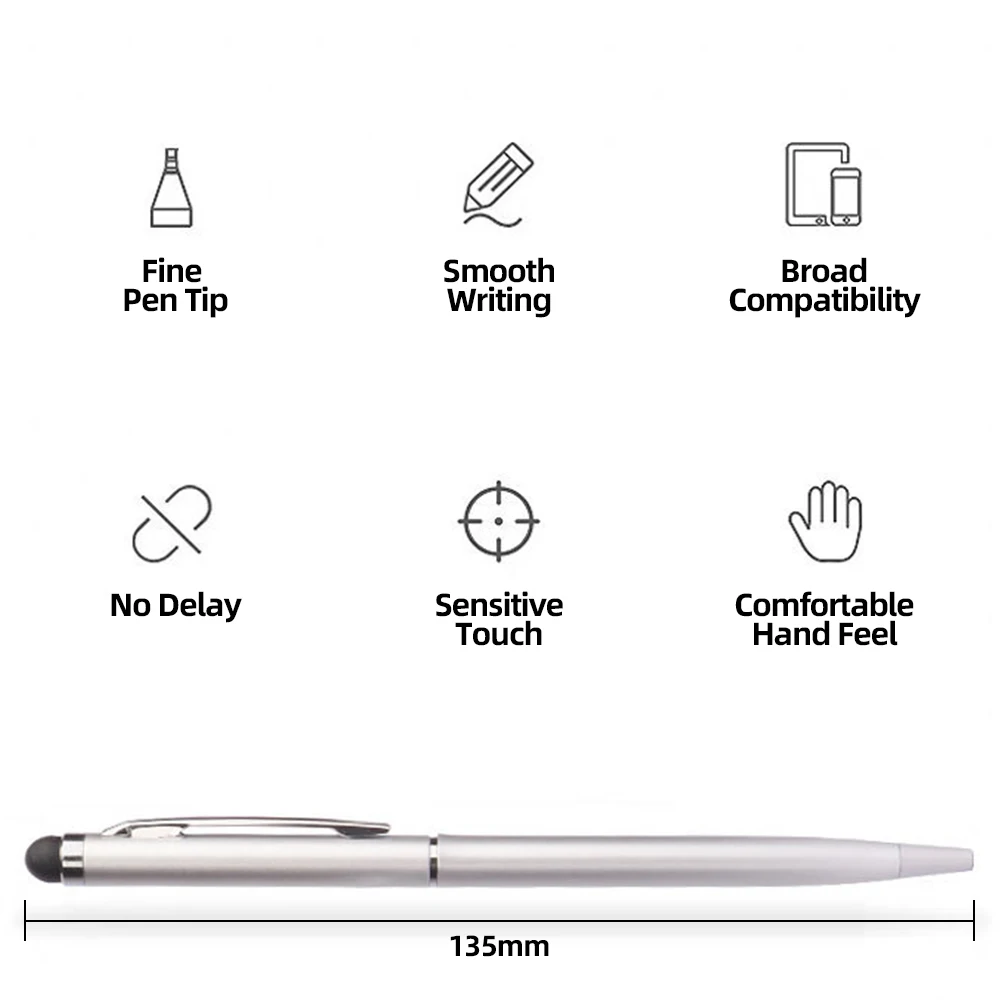 

ANMONE 2 In 1 Stylus For iPhone iPad Smartphone Tablet Drawing Mobile Phone Screen Touch Pen Metal Universal Capacitive Pencil