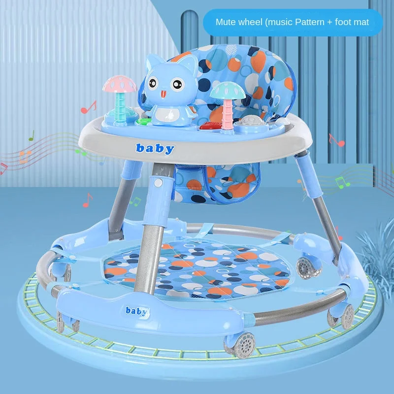 

New Children's Walker 6-24 Months Baby Walker Baby Multi-function Anti-rollover Foldable Walker with Music Feet Without battery