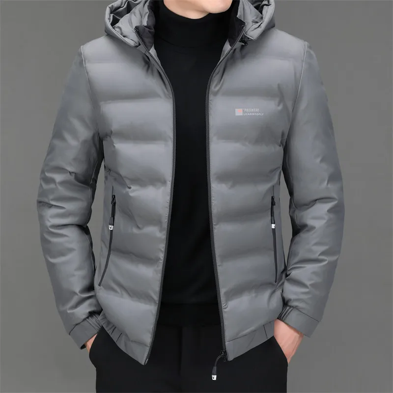 

2021 Winter New Hooded Cotton Jacket Thicken Jacket Men's Warm Windbreaker Jacket Casual New Men's Windproof Jacket