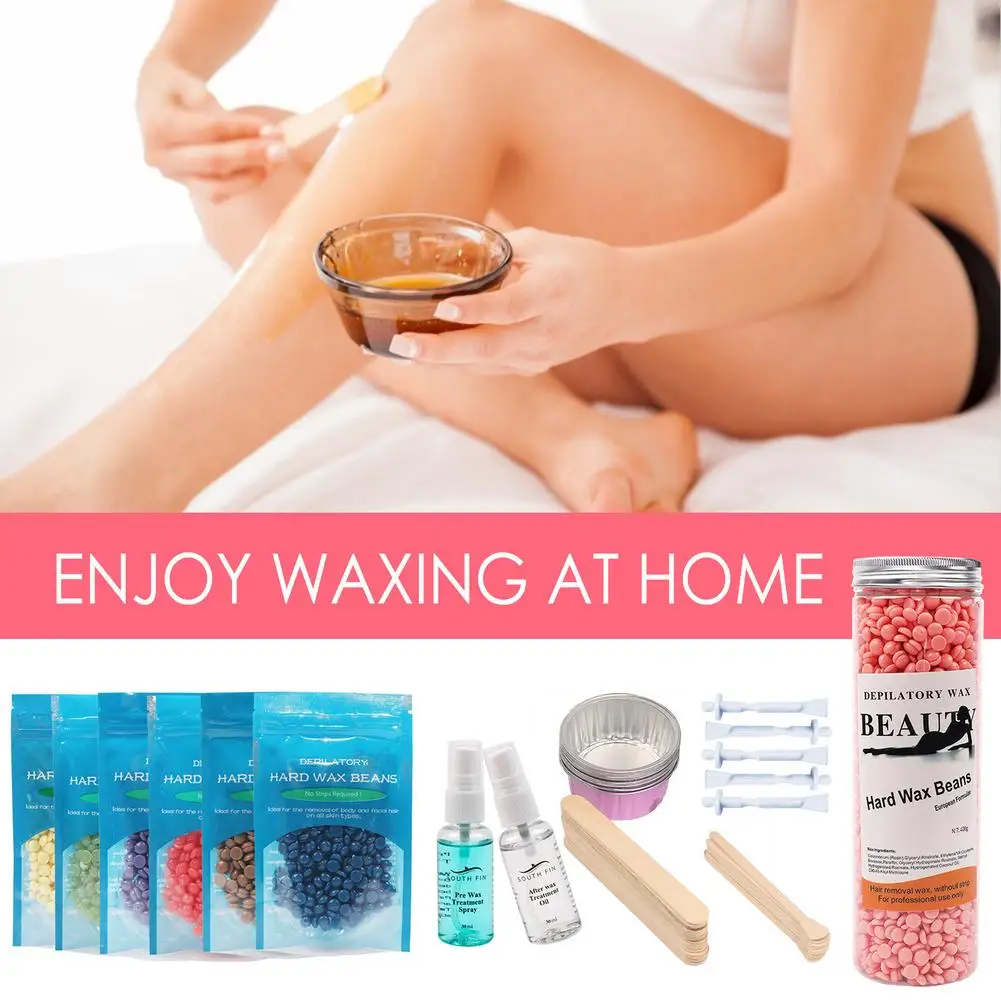 

Набор Премиум восковых бусин для удаления волос с 6 пакетами восковых бусин для бикини для подмышек, для ног лица большие Сменные бусины для ...