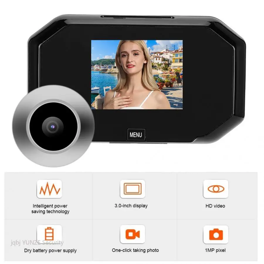 3 inch 720P Door Peephole Smart Digital Door Viewer HD Screen Display Doorbell Security Video Camera enlarge