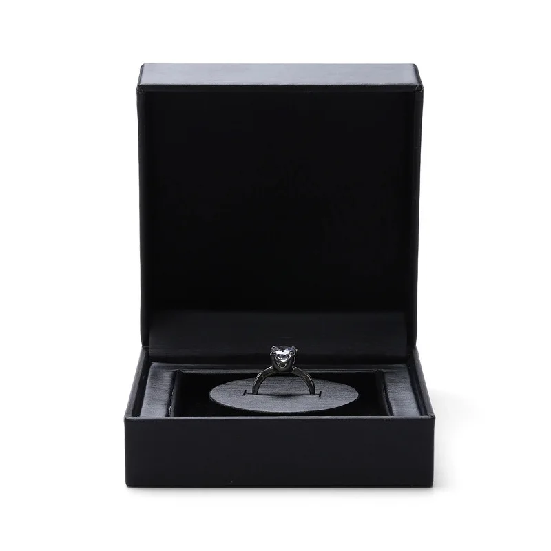 

High-end brushed PU leather ring pendant storage box single ring creative knot wedding jewelry gift box
