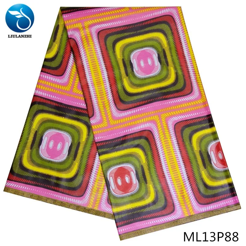 

LIULANZHI African wax fabrics Fashion style blue ankara wax prints fabric for dress veritable cotton fabric ML13P66-ML13P91