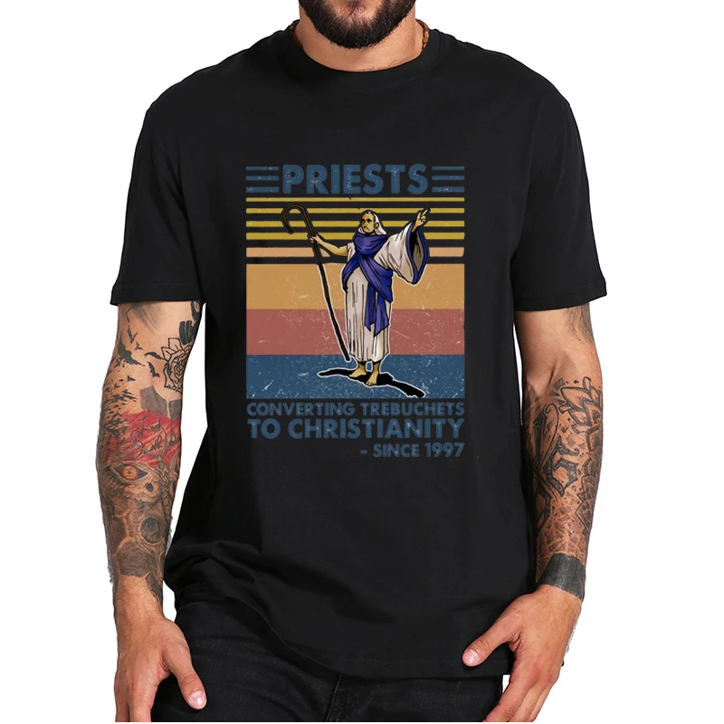 

Age of Empires T Shirt Wololo Priests Vintage 2021 Christian Jesus Gaming Casual Tee Top EU Size Novelty Gift For Video Game Fun