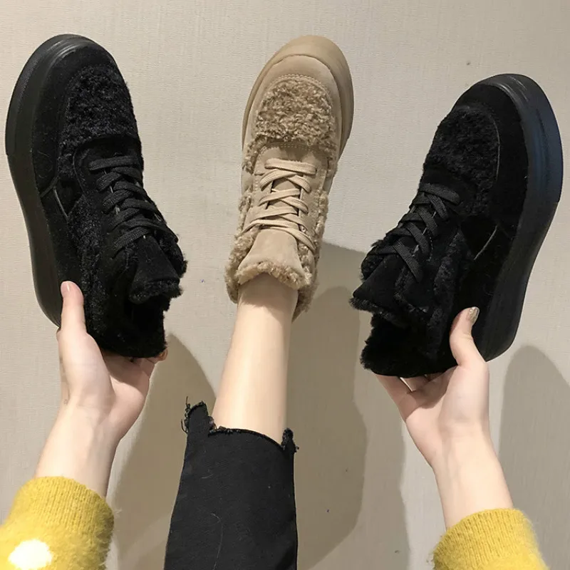 2019 г. обувь зимние теплые женские ботинки на платформе плюшевые повседневные