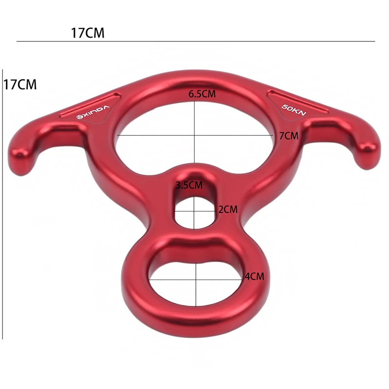 

Outdoor Aluminum Alloy Rock Climbing 8 Word Ring Durable Ox Horn Hoop Abseiling Device Downhill Slow Down Descender