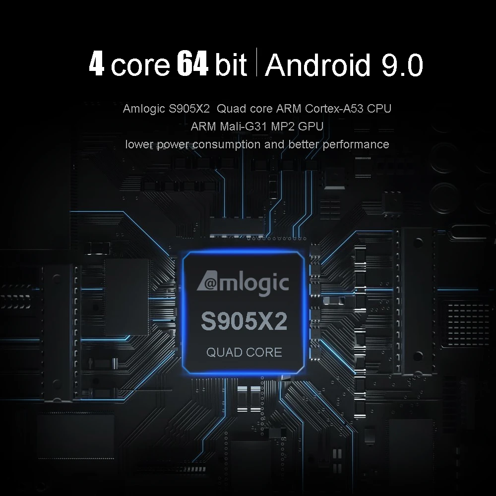 Умная ТВ-приставка MECOOL K7 Android 9 0 DVB S2/T2/TC S905X2 64-битная 2.4G5G Wi-Fi BT4.1 UHD 4K VP9 H.265 4 ГБ/64 ГБ |