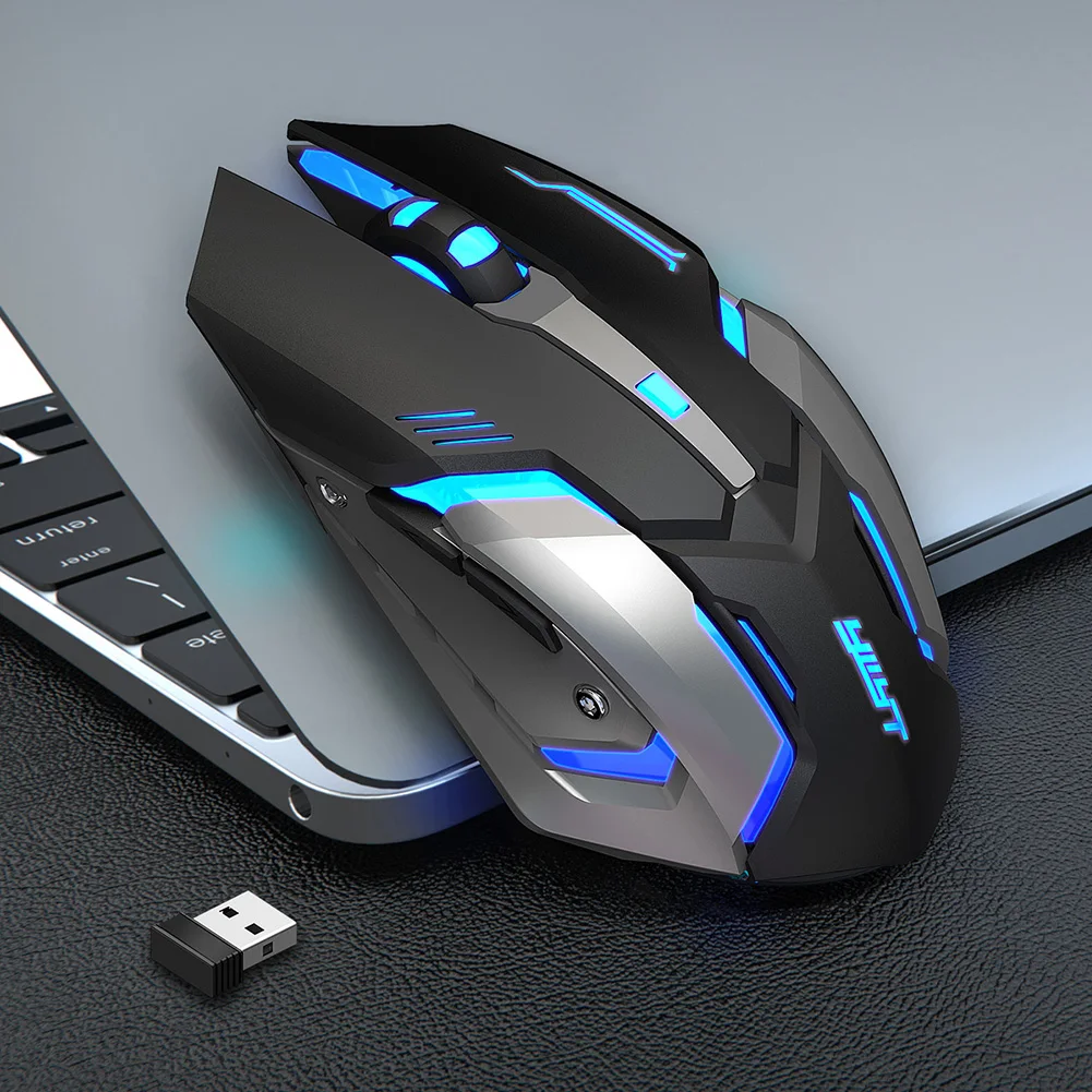 

Gaming Mouses Wireless Dual Modes 2400dpi Ergonomic 6 Buttons USB 2.4G Receiver BT5.1 Luminous Wireless Mouse