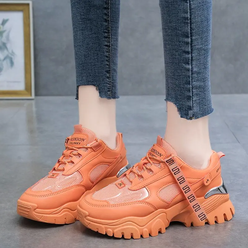 SHUJIN/женские кроссовки Модная дышащая женская обувь Сезон лето Новинка 2020 года