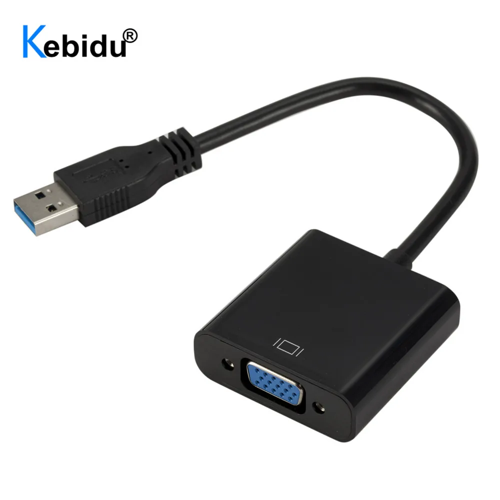 Kebidu VGA Adapter External USB 3.0 to Video Cable Multi Display Converter for Win 7/8/10 Desktop Laptop PC Monitor | Электроника