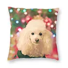 Рождественская наволочка для подушки в виде пуделя, домашний декор, квадратная наволочка для подушки 40x40