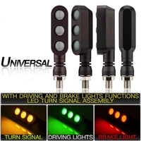 motorcycle red yellow and green turn signal lamp led moto brake light waterproof bendable flashing lights universal