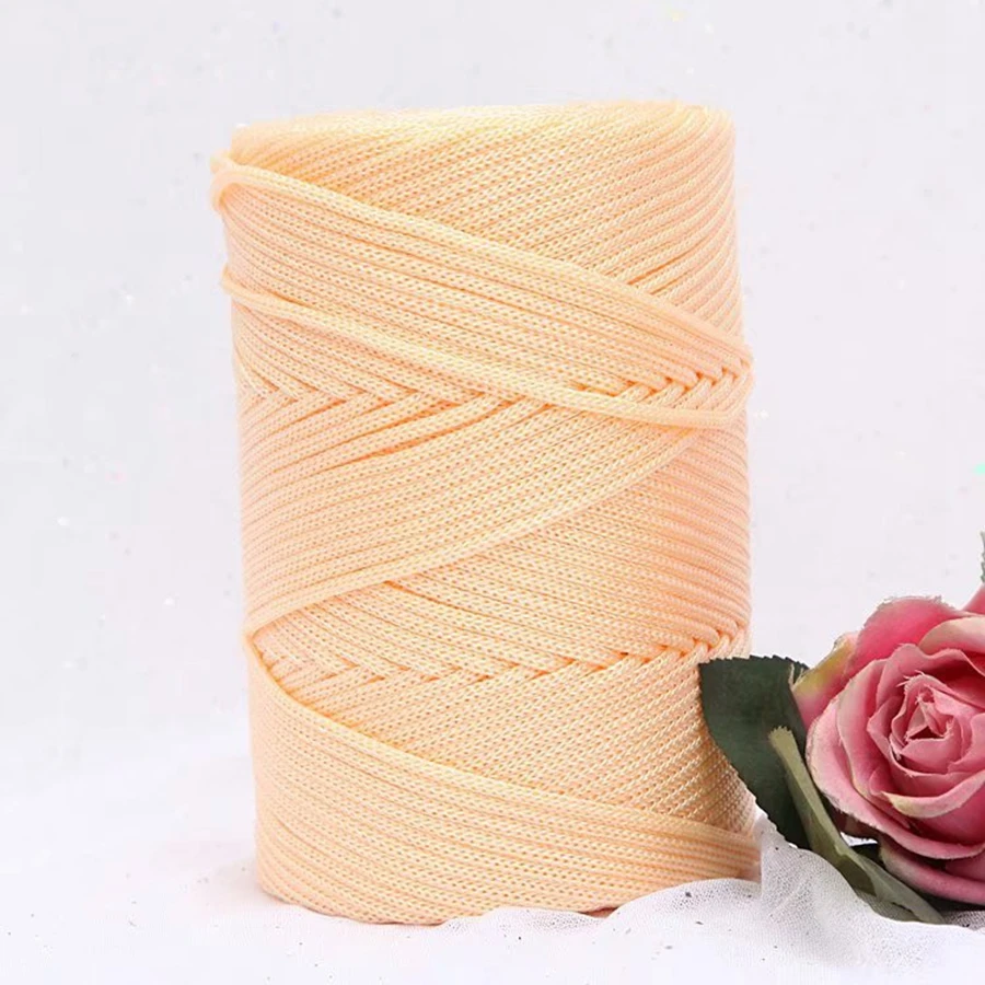 COOMAMUU 230 г/бобина пряжа для вязания крючком легкая вискозная ледяная веревка 3 мм