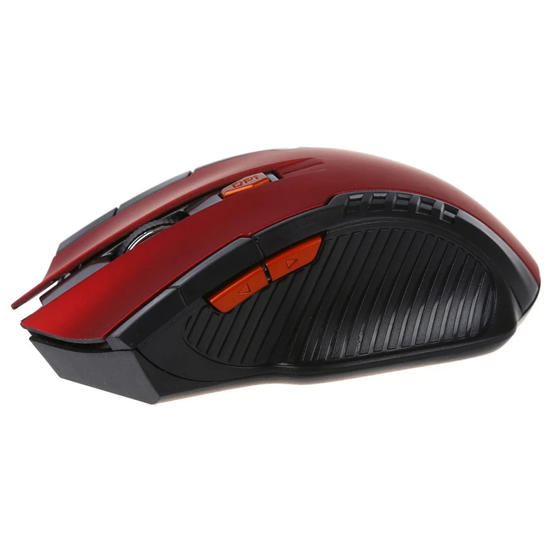 2 4 Ghz Беспроводная 2400DPI оптическая игровая мышь красный + черный и охлаждающая