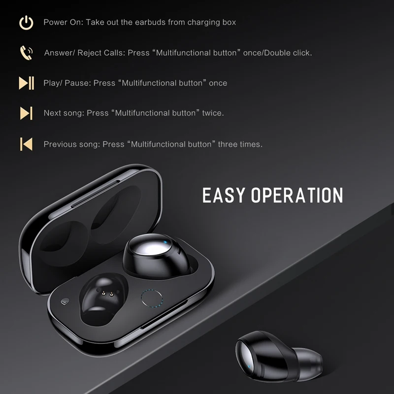 Мини-наушники ROCK TWS Bluetooth 4 2 двойные беспроводные наушники стереозвуковые с