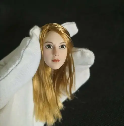 

1/6 Beautiful Actress Head Carved Golden Hair Fitted 12 Inch Female Action Figure Body Doll