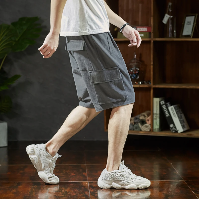 Шорты мужские повседневные с эластичным поясом модные штаны-карго хлопковые
