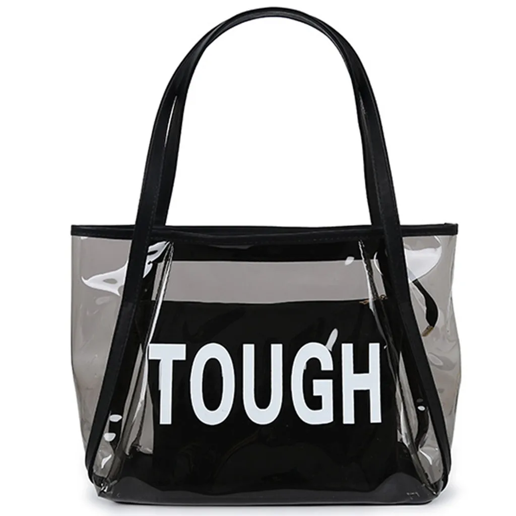 MOLAVE Women Transparent Jelly Bag Tote Summer Letter Big Shoulder Handbag 8.8 | Багаж и сумки