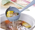 1 шт. ложка для супа с длинной ручкой, Кухонное ситечко, однотонный кухонный дуршлаг, кухонная ложка, пластиковая посуда, дуршлаг, Лидер продаж