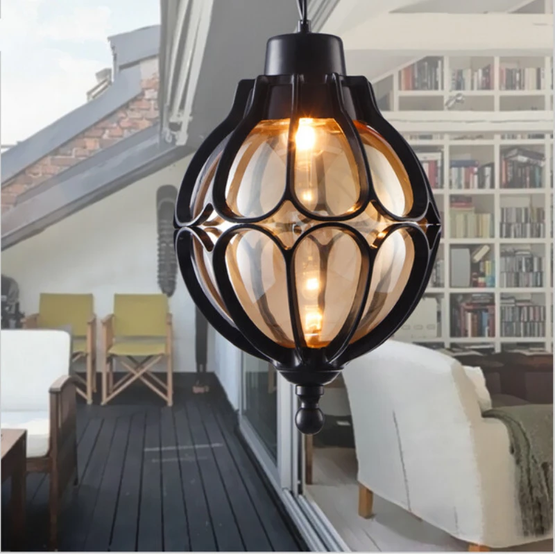 Винтажная Водонепроницаемая уличная Роскошная декоративная потолочная лампа в