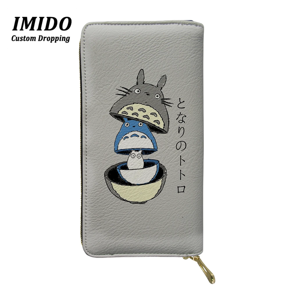 Новинка 2019 Длинный кошелек с милым мультяшным принтом Тоторо женский клатч для