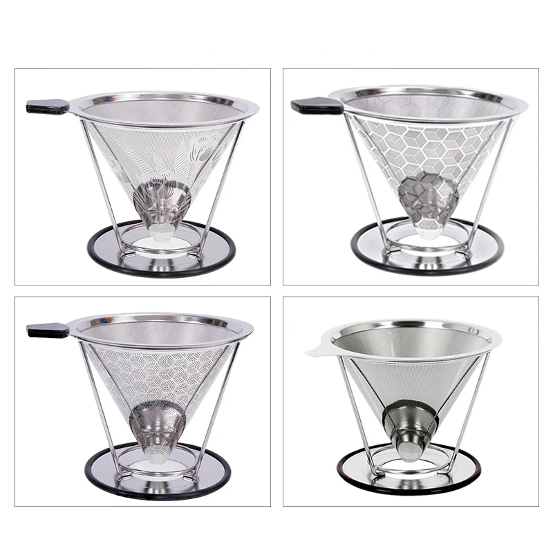 

1Pc Creative Double Layer Stainless Steel Coffee Filter Holder Mesh Basket Reusable Funnel Espresso Dripper