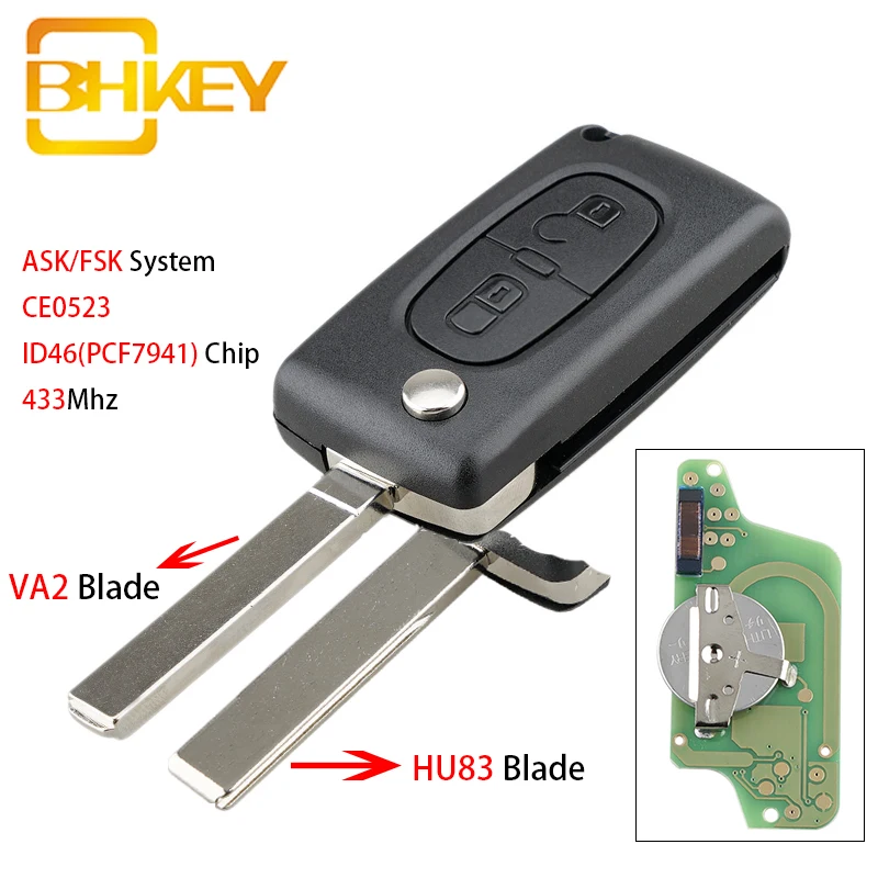 Автомобильный Дистанционный ключ BHKEY CE0523 для Peugeot 207 307 308 407 807 Expert Partner CC SW Smart Car Key
