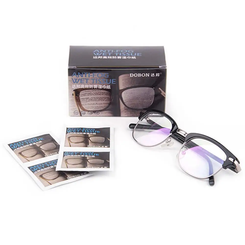 

50Pcs Reusable Anti-Fog Wipes Glasses Pre-moistened Antifog Lens Cloth Defogger Eyeglass Wipe Prevent Fogging For Glasses