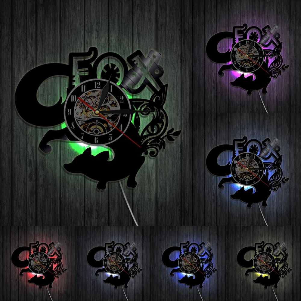 Настенные часы с изображением лисы настенные декоративные современные для