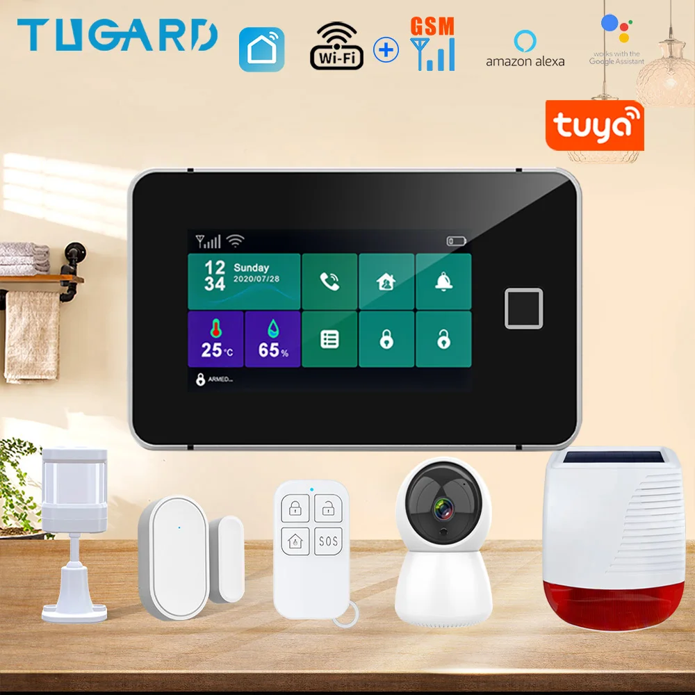 Охранная сигнализация Tuya с IP камерой 433 МГц Wi Fi датчик движения сирена Управление