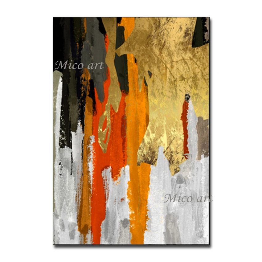 

New Gold Foil Art Oil Painting 100% Hand Painted Gold Textured Wall Decor Canvas Art Modern Home Decorative Items Artwork