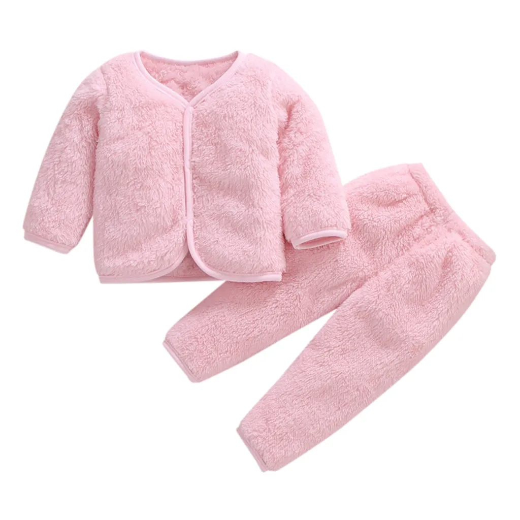D Комплект из плотного флиса для новорожденных мальчиков и девочек; Теплые Топы и штаны; Пижама; одежда для сна; детские пижамы; ночная рубашка для девочек; Пижама fille hiver - Цвет: D