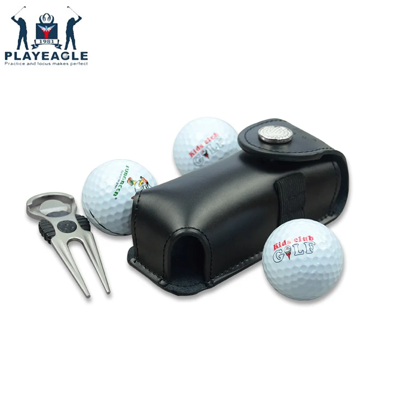 

PLAYEAGLE кожаный держатель для мячей для гольфа и тройников, сумка для инструментов для гольфа, поясная сумка, чехол для хранения с 3 мячами, акс...