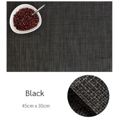 ERMAKOVA 4 шт./партия подложки под тарелки, коврики для стола Нескользящие моющиеся место коврик жаростойкий стол обеденный стол дисковый коврик - Цвет: Black