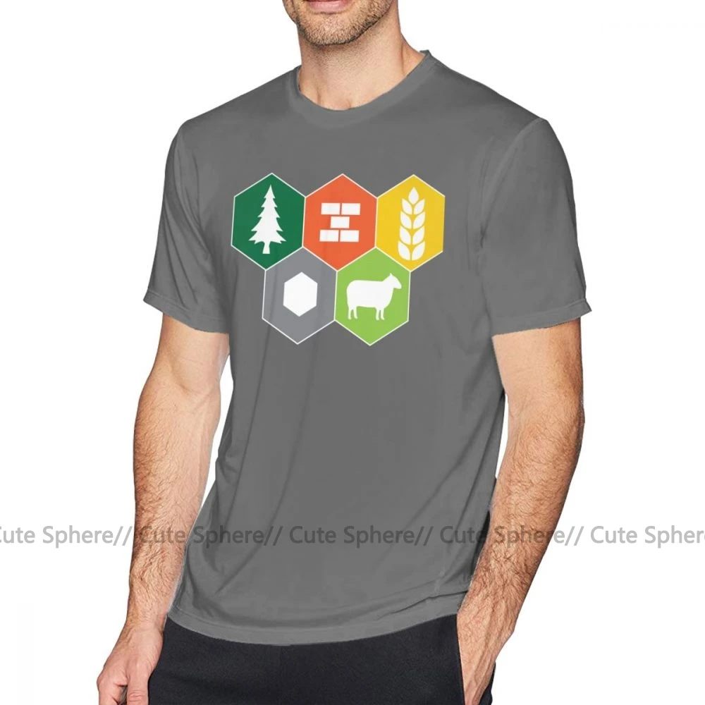 Catan, футболка, Settlers Of Catan Fan, футболка, забавная футболка с коротким рукавом, футболка для мужчин, с графическим рисунком, для пляжа, хлопка, большая футболка