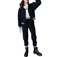 new autumn winter kids girls fashion outfits hip hop girls clothing long sleeve jacket tops with jogger pants set sport suit