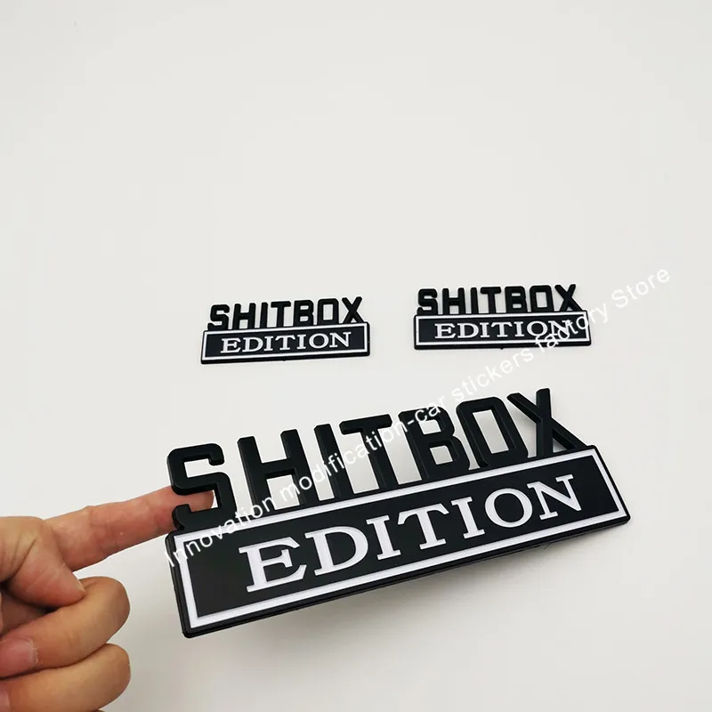 Большой размер 7 ''SHITBOX EDITION хромированные черные эмблемы значки бесплатная