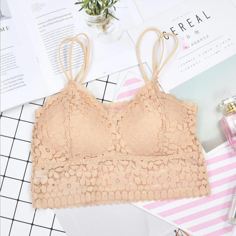 Women's Bra New Arrival Women Push Up Wireless Lace Top Plus Size Bralette Underwear Lingerie Full Cup | Женская одежда