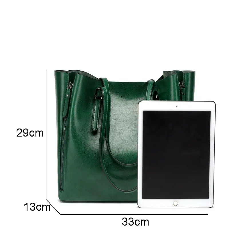 

High capacity Shoulder Bags for 2021 luxury handbags women bags designer Oil wax Zipper Leather Bag sac a main bolsa feminina