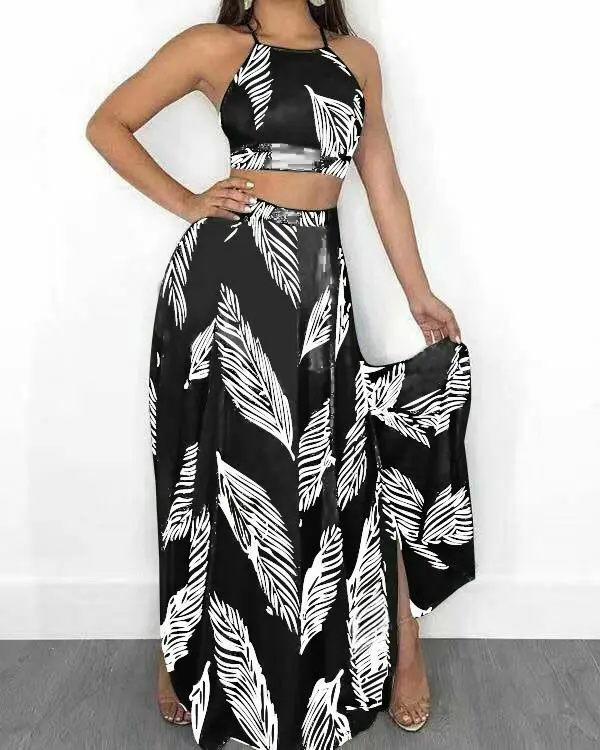 Сексуальные женские комплекты из 2 предметов облегающее летнее женское платье в