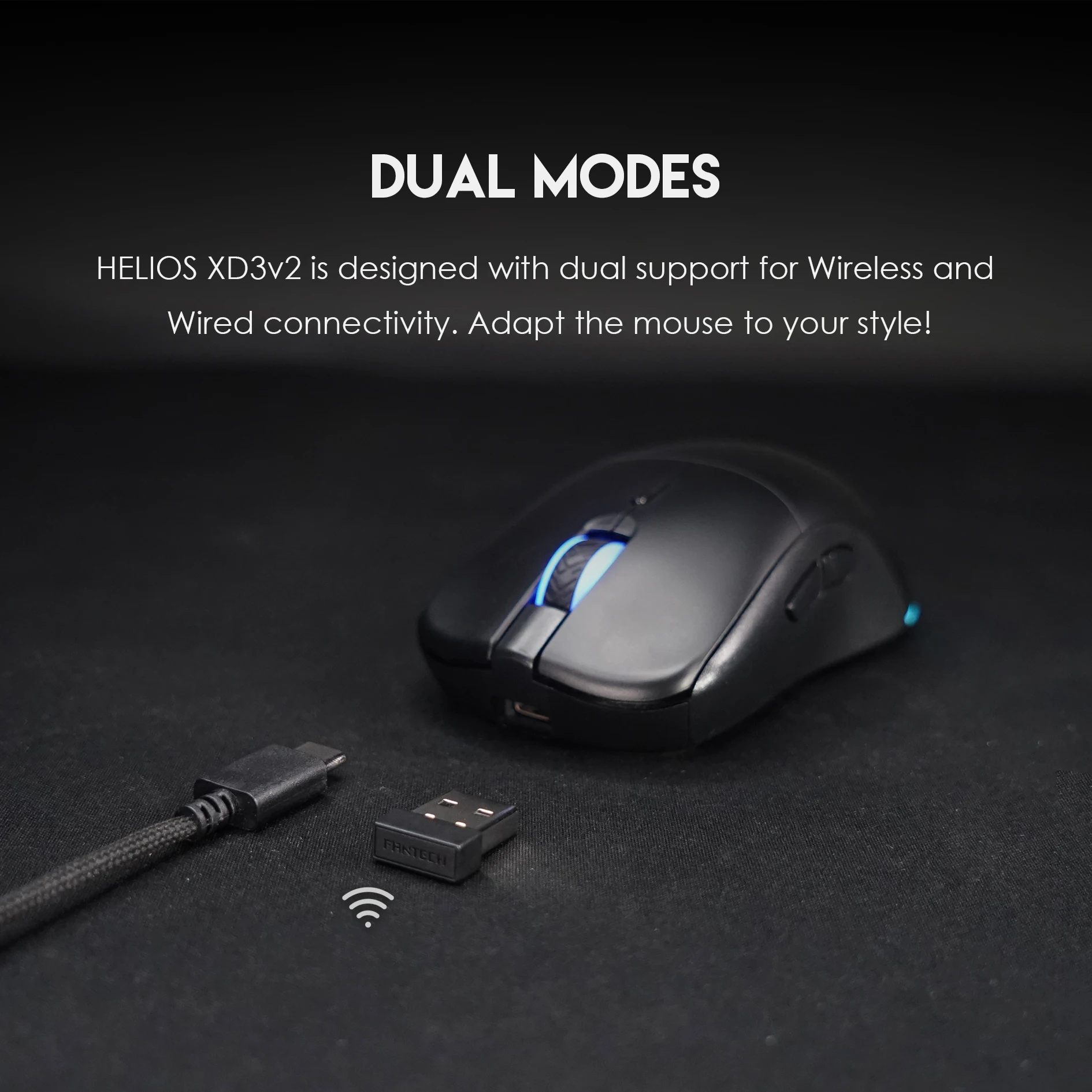Беспроводная игровая мышь FANTECH HELIOS XD3V2 PIXART 3370 19000 DPI RGB мыши Kailh 8 0 80 миллионов